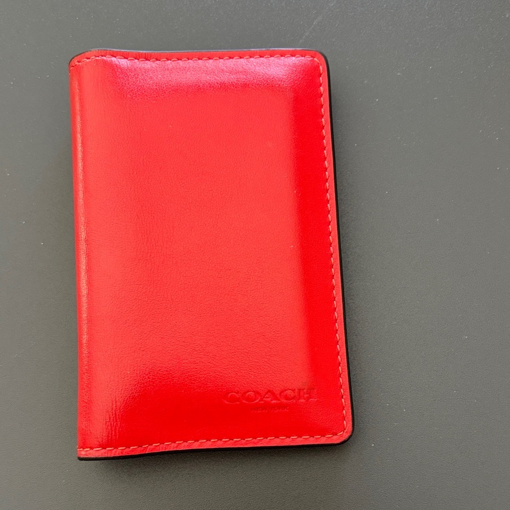 Coach Vibrant Red Leather Card Case